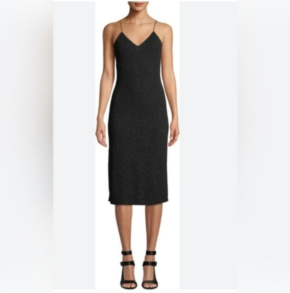 Alice + Olivia Stila Side Slit Fitted Midi Length Dress  size 6 - Picture 12 of 16